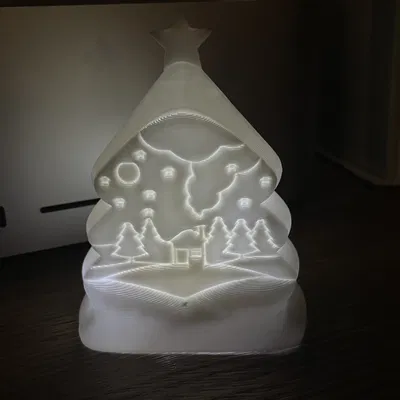 Mô hình 3D Cây thông Giáng sinh kèm Làng