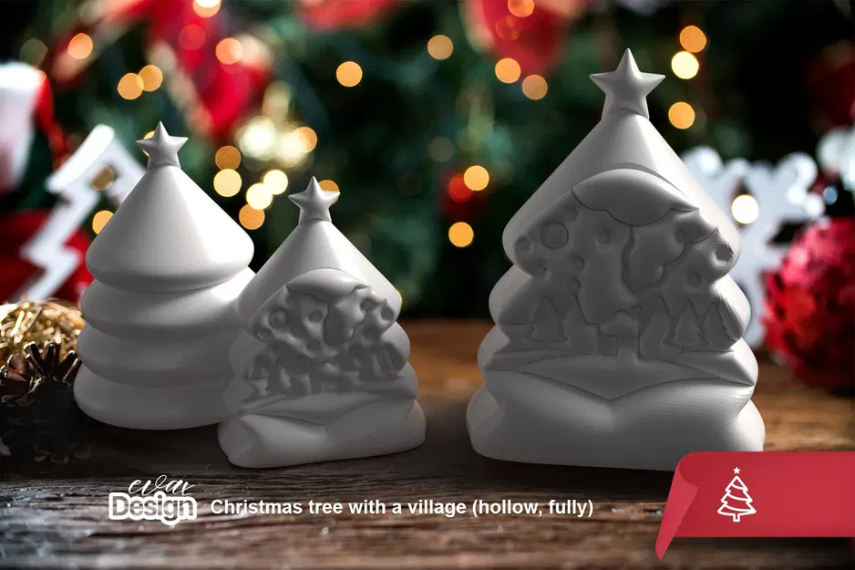 Mô hình 3D Cây thông Giáng sinh kèm Làng - Image 8