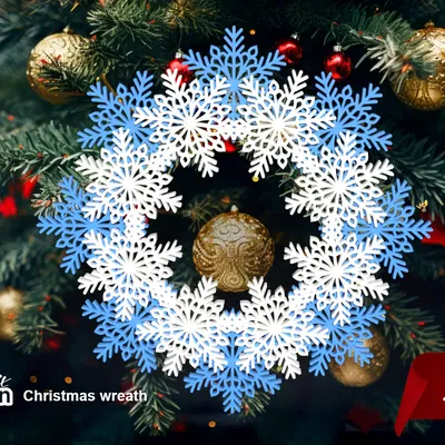 Mẫu Vòng Nguyệt Quế Giáng Sinh 3D