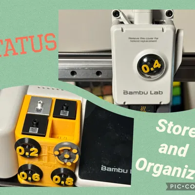 Hộp Đựng Đầu Phun & Đĩa "Máy Giặt" Cho Bambulab A1 Mini