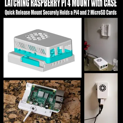 Giá đỡ Raspberry Pi 4 Mở Nhanh có Lẫy Khóa (Bản Remix Vỏ Case Không Ốc Vít Malolo)