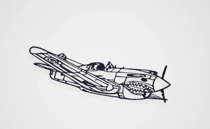 Tranh Treo Tường Máy Bay P-40 Warhawk Phi Hổ - Image 1