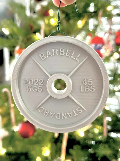 2023 Dumbbell Christmas Ornament - Image 1