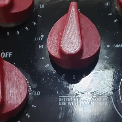 Replacement knob for a GE stove top