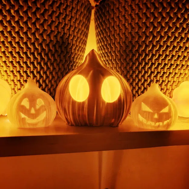 Accidental Garlic-looking Pumpkin Ghost - Image 1