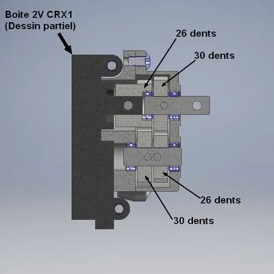 CRX1 Hộp số Zin + Bộ truyền động Giảm tốc