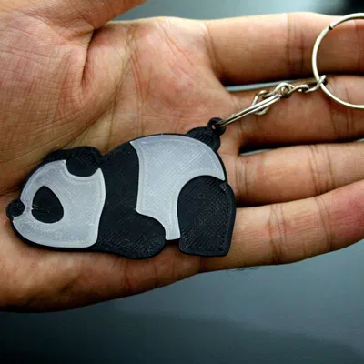 Móc khóa gấu trúc lười biếng nhiều màu