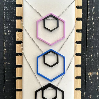 Double Hexagon Necklace