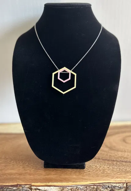Double Hexagon Necklace - Image 3