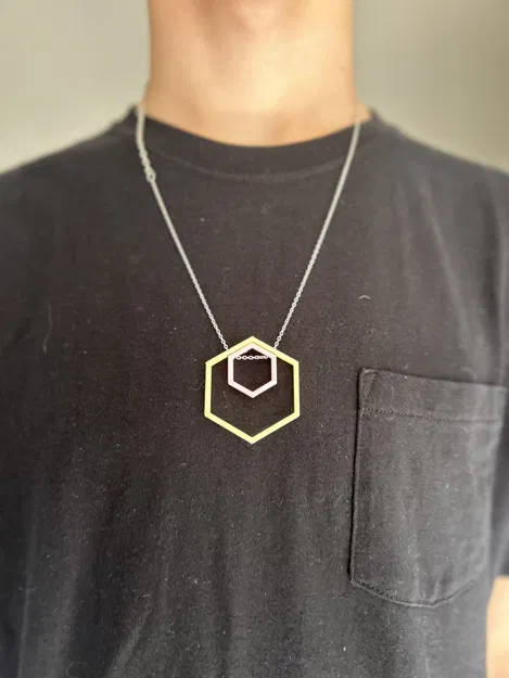 Double Hexagon Necklace - Image 4