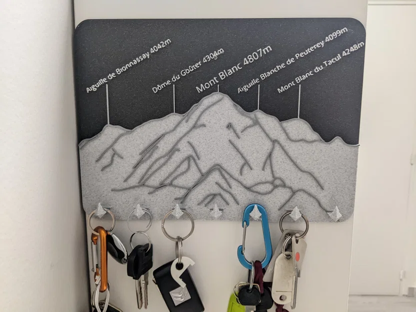 Giá treo chìa khóa gắn tường hình dãy Mont Blanc - Image 1