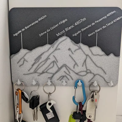 Giá treo chìa khóa gắn tường hình dãy Mont Blanc