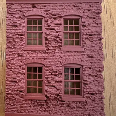 Mô hình tòa nhà gạch 2 tầng cũ nát tỷ lệ Ho