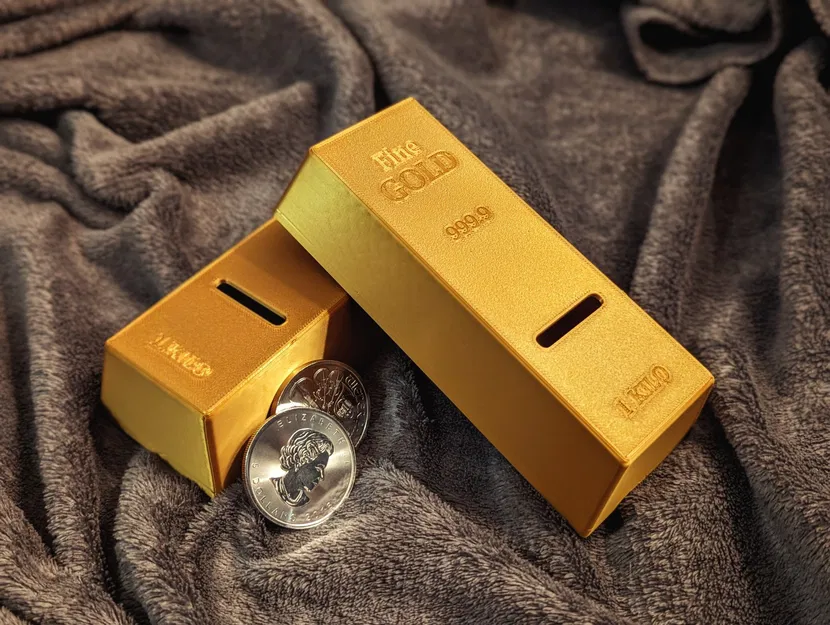 Gold Bar Piggy Bank - Supportless - Image 1