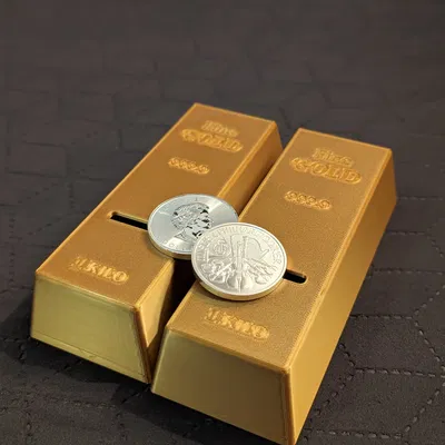 Gold Bar Piggy Bank - Supportless