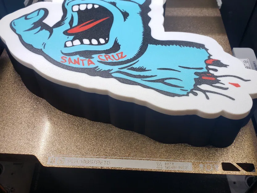 1970's & 1980's Vintage Santa Cruz Skateboard Screaming Hand Logo Lightbox - Image 1