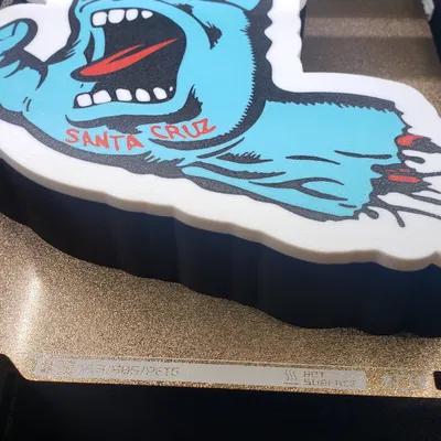 1970's & 1980's Vintage Santa Cruz Skateboard Screaming Hand Logo Lightbox