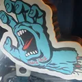 1970's & 1980's Vintage Santa Cruz Skateboard Screaming Hand Logo Lightbox - Thumbnail 2