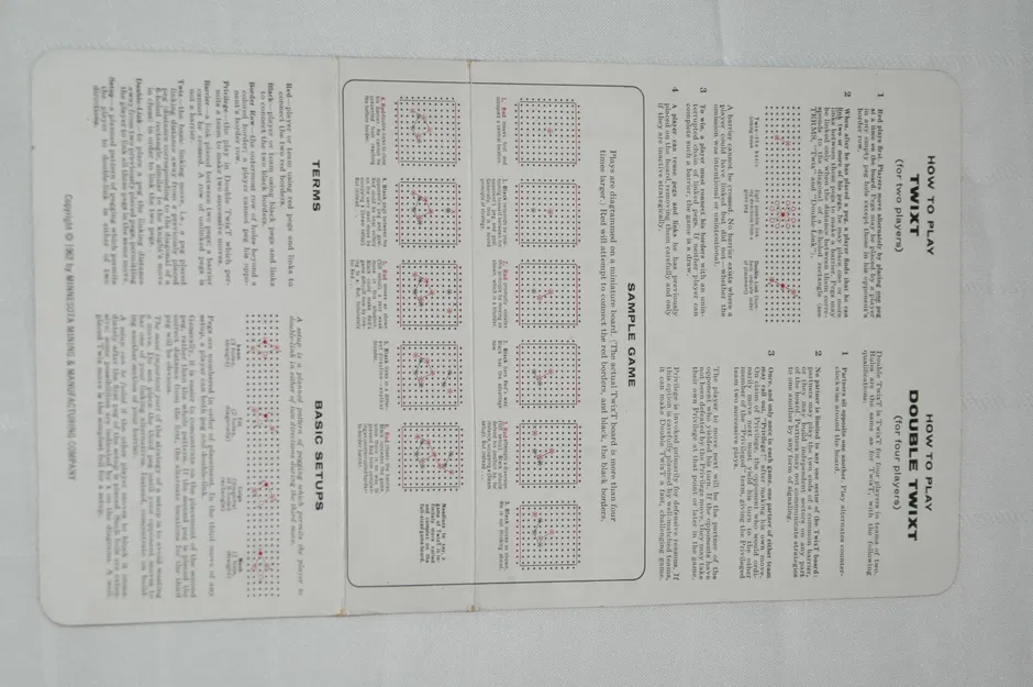 TwixT "Trò Chơi Chiến Thuật Độc Đáo Mới Dành Cho Hai Người" Xuất Bản Năm 1962 Bởi Avalon Hill - Image 2