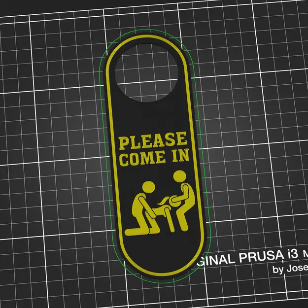 funny door hanger - threesome MMF - Image 1