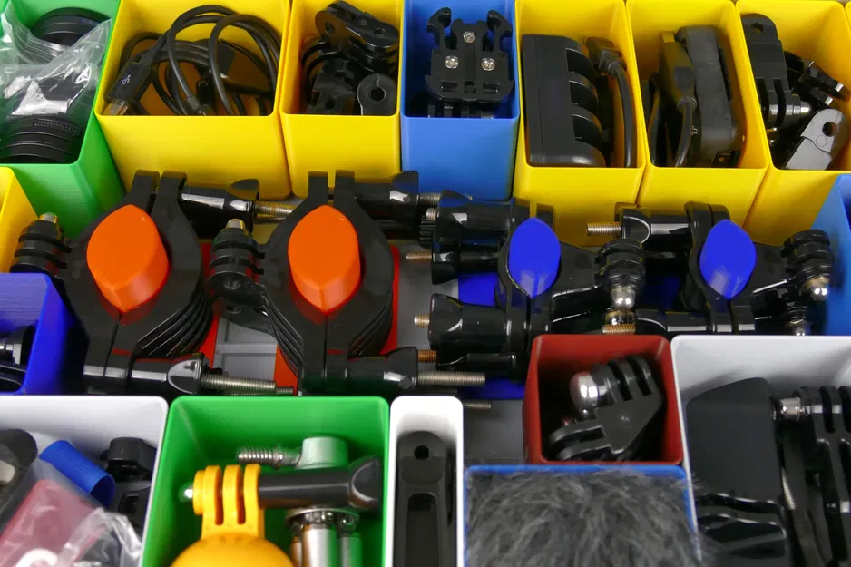 Khay Eurobox/Gridfinity cho Giá đỡ GoPro trên Tay lái và Thanh cuộn trong Hộp Euro 7.5 cm - Image 2