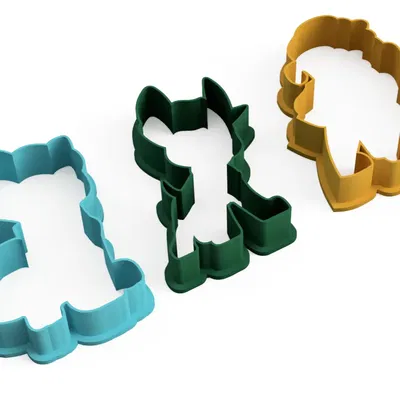 Khuôn Cắt Bánh Paw Patrol: Tracker, Rubble, Everest