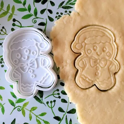 Khuôn Cắt & Đóng Dấu Bánh Gừng Giáng Sinh Hình Người Có Mũ Ông Già Noel