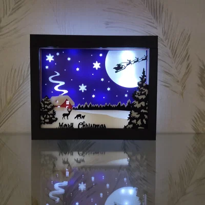 Hộp Shadow Box Giáng Sinh, Nhà Ông Già Noel