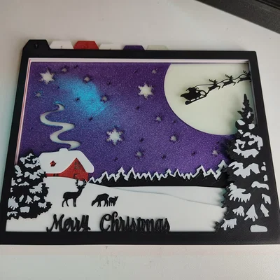 Hộp Shadow Box Giáng Sinh, Nhà Ông Già Noel