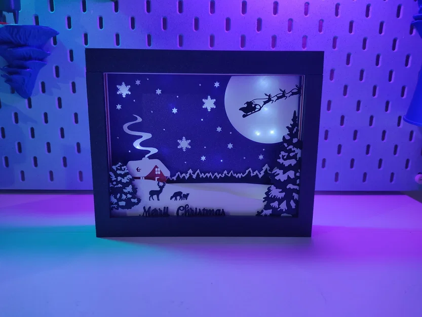 Hộp Shadow Box Giáng Sinh, Nhà Ông Già Noel - Image 3