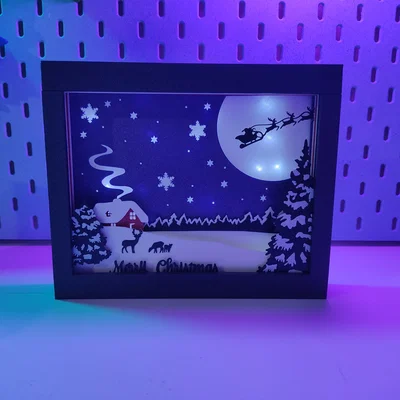 Hộp Shadow Box Giáng Sinh, Nhà Ông Già Noel