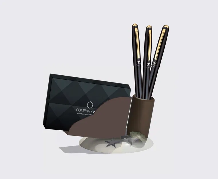 Kệ Đựng Danh Thiếp & Ống Cắm Bút | 2 trong 1 | Chỉ 1 file, dễ in - Image 1