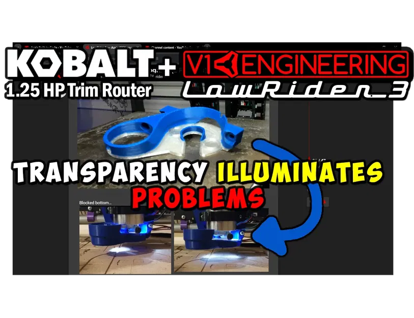 Giá đỡ Router Kobalt LR3 cho PLA/PETG trong suốt - Image 1