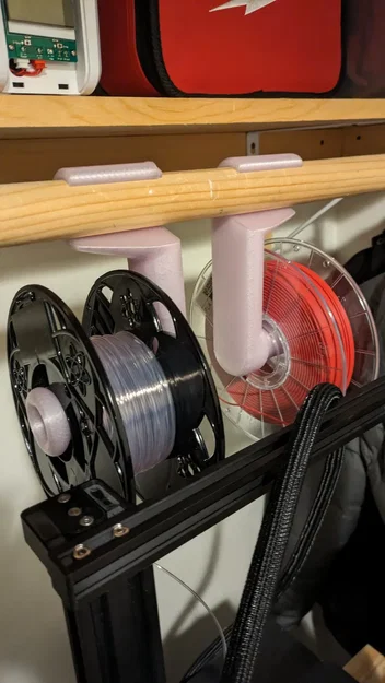 Hanging Filament Spool Holder For Closet Rods - Image 1