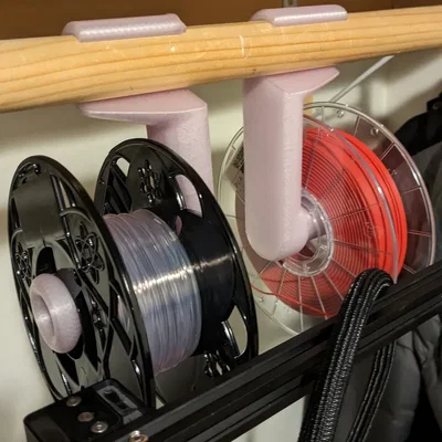 Hanging Filament Spool Holder For Closet Rods