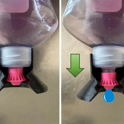 Upside down dishwashing liquid holder