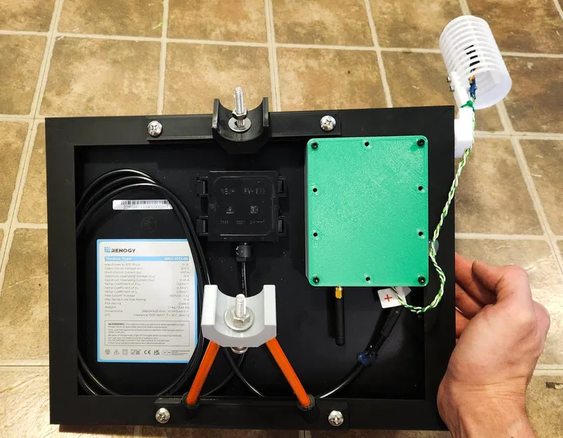 10W 12V solar panel holder + Stevenson Screen MESHTASTIC repeater - Image 3