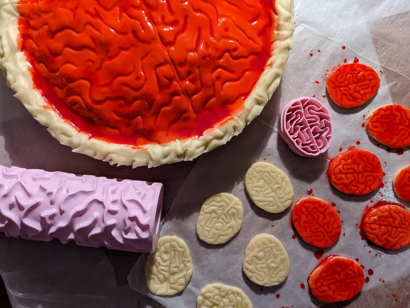 Khuôn Cắt Bánh & Con Lăn In Hình Bộ Não - Image 1