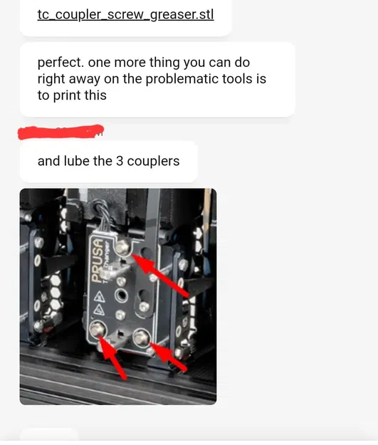 Dụng cụ bôi mỡ ốc nối Prusa XL cho tuýp mỡ Prusa - Image 1