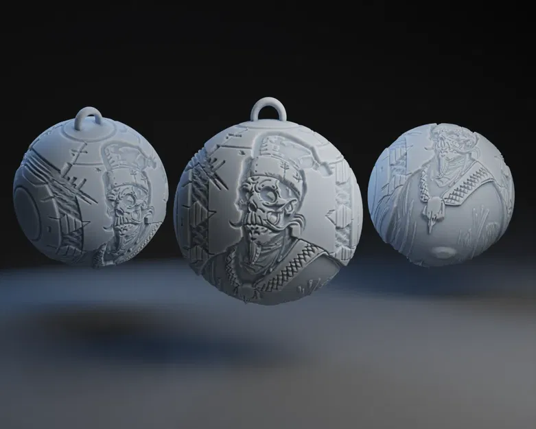 Mô Hình Trang Trí Giáng Sinh Santa Skulls 3 - Image 1