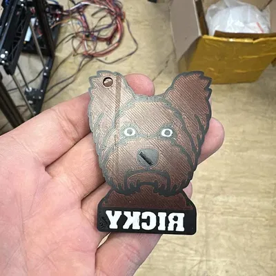 Móc khóa Chó Yorkie - In Đa Vật Liệu