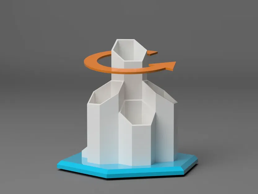 Hộp Đựng Đồ Để Bàn Xoay 360° Hình Lục Giác Kèm Dụng Cụ Cắt Băng Keo - Image 2