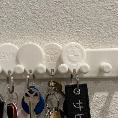 Móc Treo Chìa Khóa Gắn Tường + Móc Chìa Khóa Logo Xe Hơi