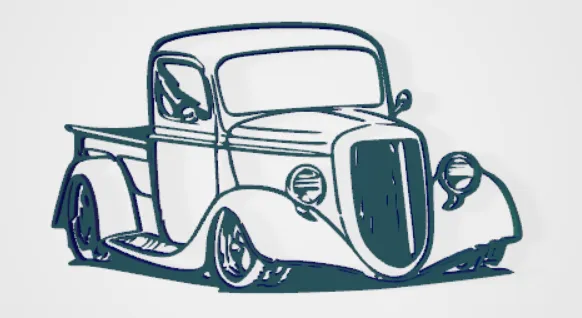 Vintage Hot Rod Truck Wall Art - Image 1
