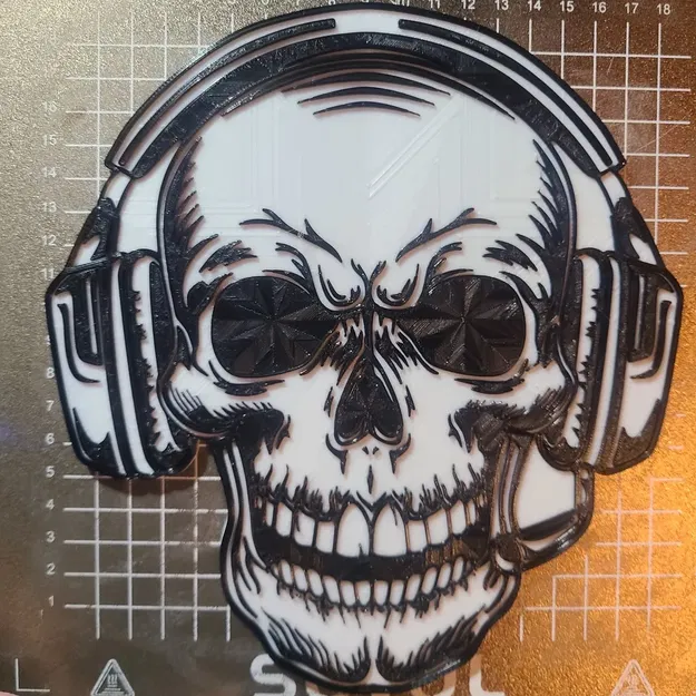 Tranh treo tường đầu lâu game thủ đeo tai nghe - Image 1