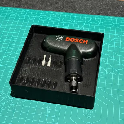 Đế Gridfinity 3x3 cho Tay vặn Bosch Ratchet (cao 5U) - Xếp chồng được