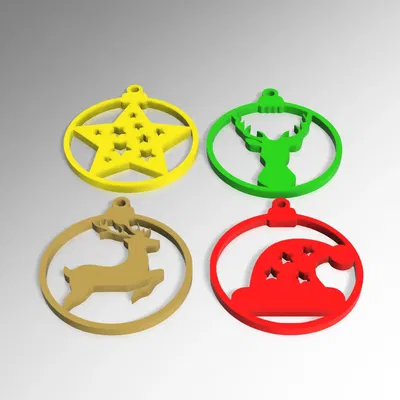 Pack 4 pendants Christmas