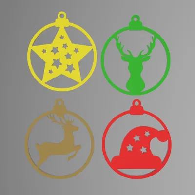 Pack 4 pendants Christmas