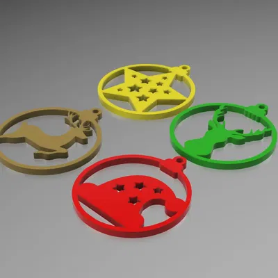 Pack 4 pendants Christmas