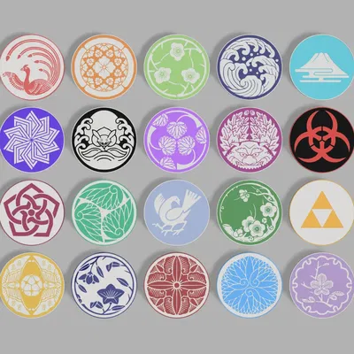 Bộ Sưu Tập Đế Lót Ly Huy Hiệu Kamon